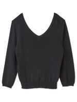 バックレースVアキニットトップス/ピンク