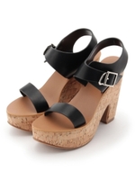 レザー調コルクサンダル/キャメル(041)