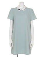 衿付きワンピース/ペパーミント