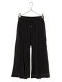 ・シルキーギャザーワイドパンツ/ブラック
