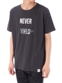 【AZUL by moussy】NEVERスラブ天竺クルーネック半袖T/WHT
