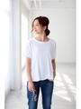【AZUL by moussy】タックヘムビッグドルマンプルオーバー/O/WHT