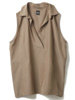 ワイドボタンレスノースリーブＢＬ/ホワイト