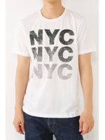【AZUL by moussy】TC天竺3段NYCクルーネック半袖T/L/PNK