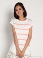 ショルダーボタンボーダーニット/グレー系