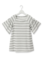 ラッセルボーダー袖リボンプルオーバー/ネイビー(393)