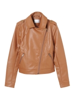 【O】ヴィンテージライクライダースジャケット/CAMEL