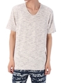 【AZUL by moussy】メランジ天竺Vネック半袖T/WHT