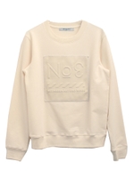 合皮エンボススウェット/ブラック