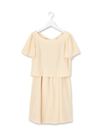 バックリボンジョーゼットワンピース/ベージュ(052)