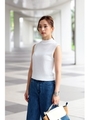 【AZUL by moussy】ノースリーブボトルネックニットプルオーバー/O/WHT