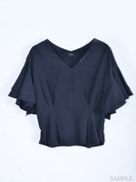 キュプラシルクネップブラウス/ボルドー