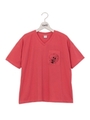 ミッキーポケット付きTシャツ/レッド