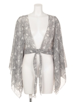 前結びクリオネシフォンボレロ　ペイズリー/ホワイト