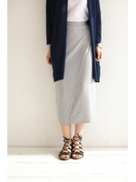 【AZUL by moussy】TRPUミニ裏毛ラップロングスカート/T.GRY
