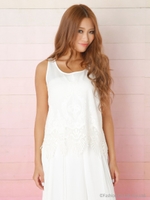 Back open刺繍TOP/WHT