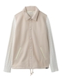 KNITTED SLEEVE COACH JACKET/ベージュ