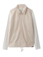 KNITTED SLEEVE COACH JACKET/ベージュ
