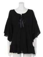 【chille anap】胸レース肩あきトップス/BK