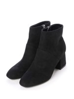 【vanitybeauty】スクウェアトゥショートブーツ/ブラックスエード