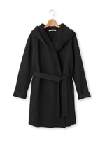 ダブルフェイスフードコート/ブラック(019)