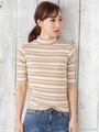 ボーダーカットソートップス/White