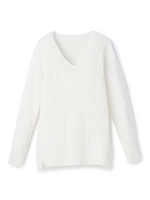 ラメケーブルニット/ホワイト系(002)