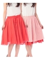 リバーシブルフレアスカート/レッド(062)