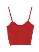 リブニットビスチェ/レッド