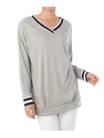 配色リブチュニックプルオーバー/グレー(012)