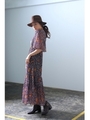 【AZUL by moussy】小花柄前開き5分マキシワンピース/柄BLD