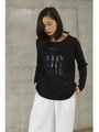 【AZUL by moussy】NYロゴUネックロンT/BLK