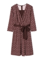 オプティカルドットプリントカシュクールワンピース/ブラウン(050)