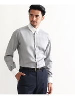 トップヘリンボンピンホールシャツ/ダークグレー(213)