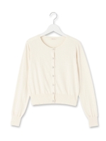 フラワーボタンコットンニットカーディガン/ピンク(072)