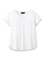 【WEB限定色あり】ラウンドヘムVネックカットソー/ネイビー(093)