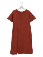 深スリットニットワンピ/ホワイト