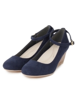 ◆2WAYウェッジラウンドトウパンプス/ダークブラウン(043)