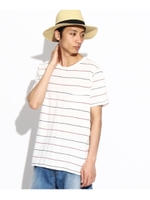 ボーダーコットンTシャツ/ホワイト(301)