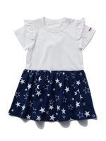 S/S RUFFLE DRESS STAR PRINT(4T〜7T)/ホワイト