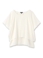 [L]タックデザインティアードブラウス/ホワイト(001)