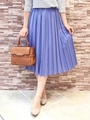 ウエストゴムプリーツスカート/オフ