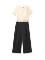 ダブルサテンレースドッキングオールインワン/ブラック(019)