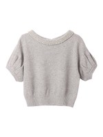 襟付きニットプルオーバー/キャメル