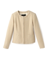 テープ使いツイードジャケット/サンドベージュ(053)