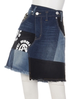 パッチワーク変形スカート/ブラック