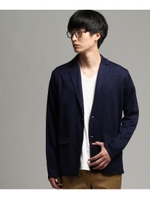 リネン混ジャケット風カーディガン/ネイビー(093)