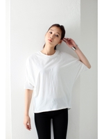 【AZUL by moussy】バックレースアップ5分チュニックプルオーバー/O/WHT