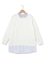 シャツレイヤード風カットソー/ホワイト(001)