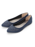 スタッズ付きポインテッドトゥパンプス/ブルー系(094)